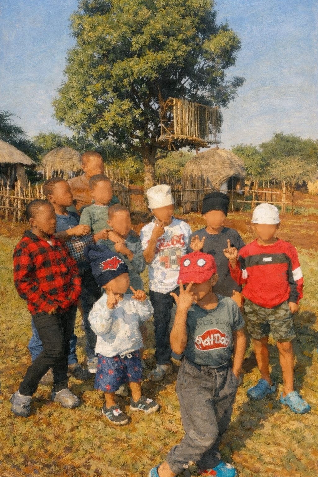 Children in new clothing